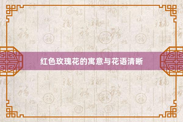 红色玫瑰花的寓意与花语清晰