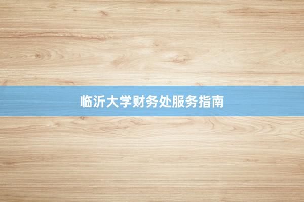 临沂大学财务处服务指南